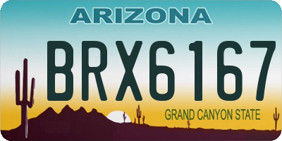 AZ license plate BRX6167