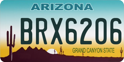 AZ license plate BRX6206