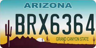 AZ license plate BRX6364