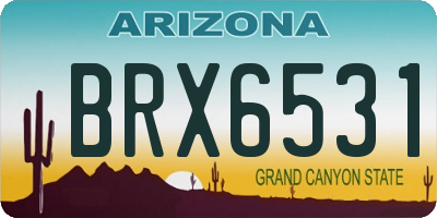 AZ license plate BRX6531