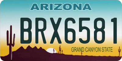 AZ license plate BRX6581