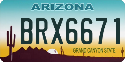 AZ license plate BRX6671