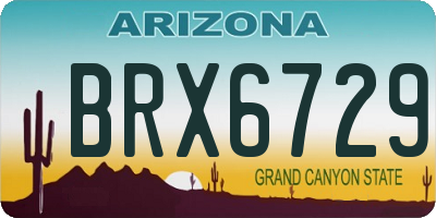 AZ license plate BRX6729