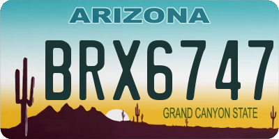 AZ license plate BRX6747