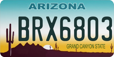 AZ license plate BRX6803