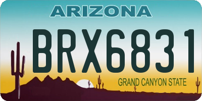 AZ license plate BRX6831