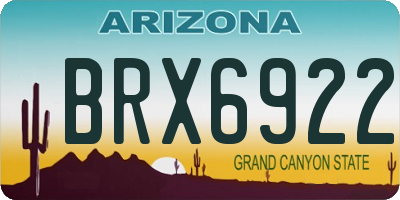 AZ license plate BRX6922