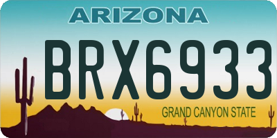 AZ license plate BRX6933