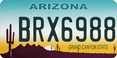 AZ license plate BRX6988