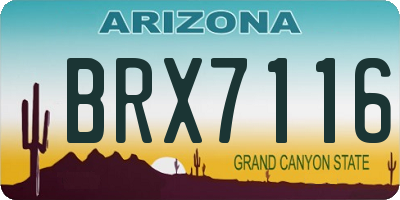 AZ license plate BRX7116