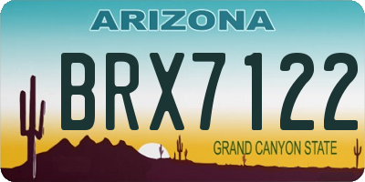 AZ license plate BRX7122