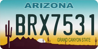 AZ license plate BRX7531