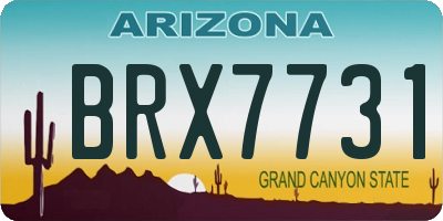 AZ license plate BRX7731