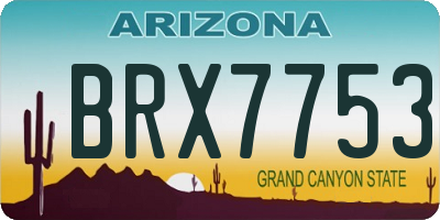 AZ license plate BRX7753