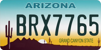 AZ license plate BRX7765