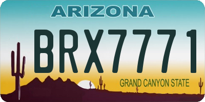 AZ license plate BRX7771