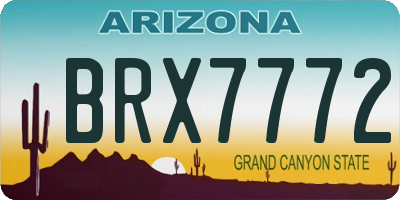 AZ license plate BRX7772