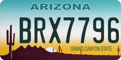 AZ license plate BRX7796