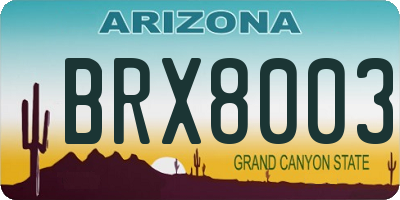 AZ license plate BRX8003