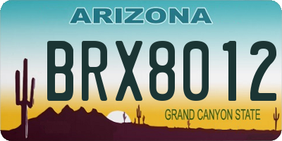 AZ license plate BRX8012