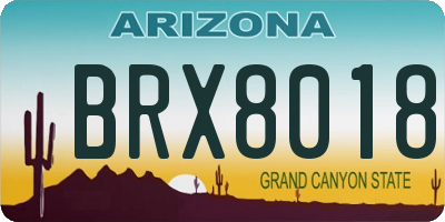 AZ license plate BRX8018