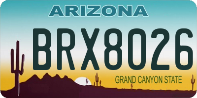 AZ license plate BRX8026