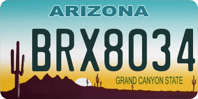 AZ license plate BRX8034