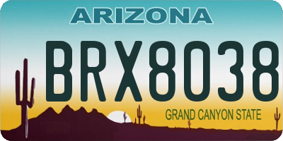 AZ license plate BRX8038