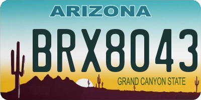 AZ license plate BRX8043