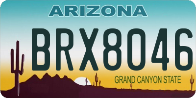 AZ license plate BRX8046