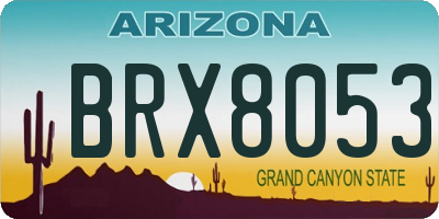 AZ license plate BRX8053