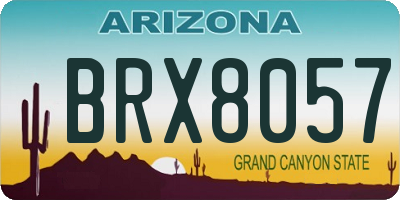 AZ license plate BRX8057