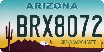 AZ license plate BRX8072