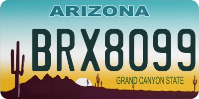 AZ license plate BRX8099