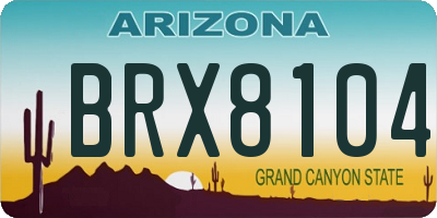AZ license plate BRX8104