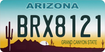 AZ license plate BRX8121