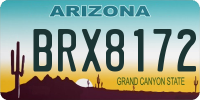 AZ license plate BRX8172