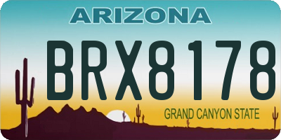 AZ license plate BRX8178