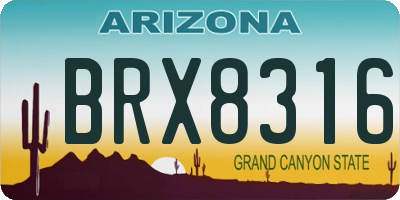 AZ license plate BRX8316