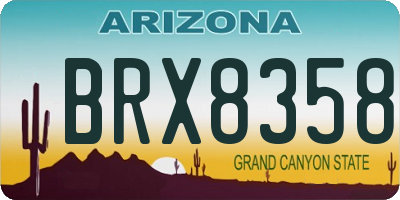 AZ license plate BRX8358