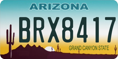 AZ license plate BRX8417