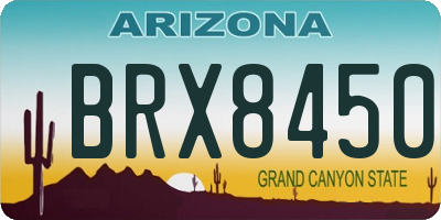 AZ license plate BRX8450