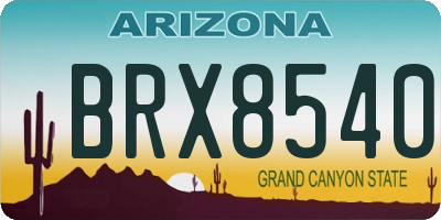 AZ license plate BRX8540