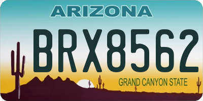 AZ license plate BRX8562