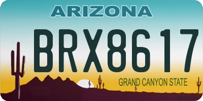 AZ license plate BRX8617