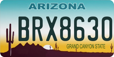AZ license plate BRX8630