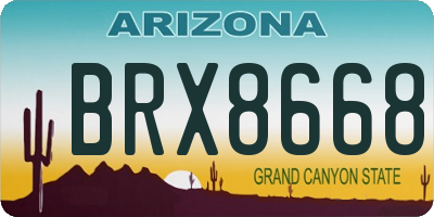AZ license plate BRX8668