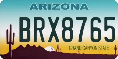 AZ license plate BRX8765