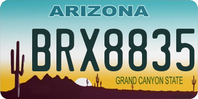 AZ license plate BRX8835