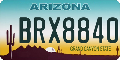 AZ license plate BRX8840